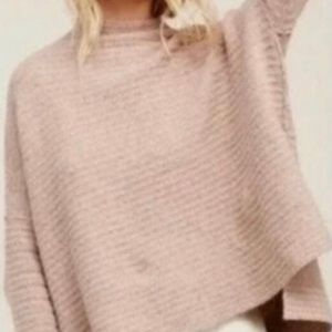 Free people slouchy Arctic fox sweater with zipper up back